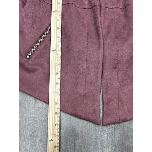 Torrid Womens Faux Suede Peplum Jacket Spread Collar Moto Mauve Pink Plus Size 4 - Picture 11 of 12